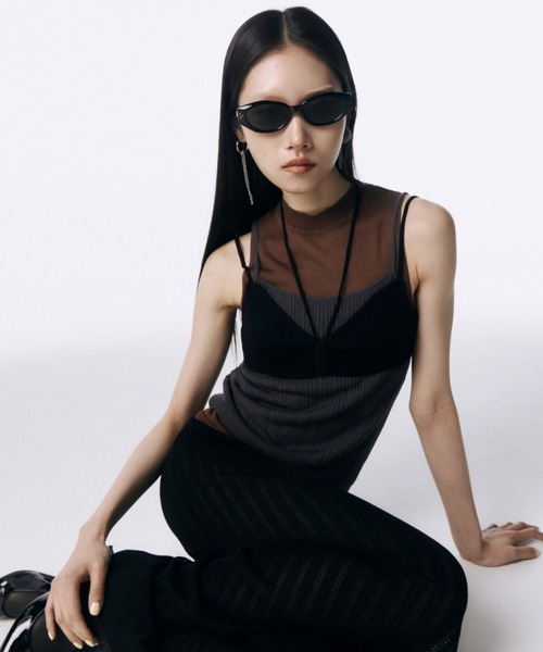 LINGERIE DETAIL LAYERED KNIT/ランジェリーディテール