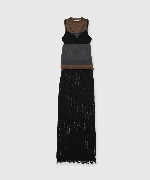 セール】LINGERIE DETAIL LAYERED KNIT/ランジェリーディテール