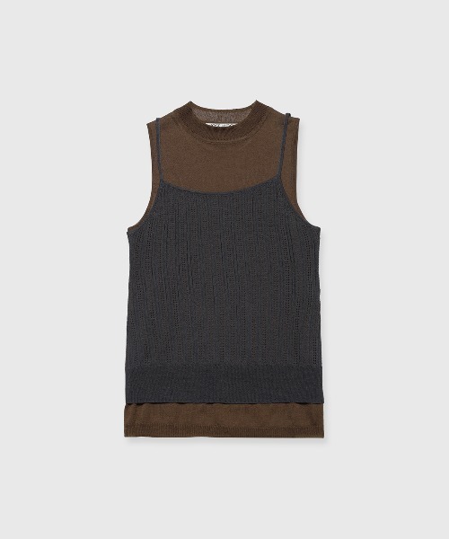 LINGERIE DETAIL LAYERED KNIT/ランジェリーディテール