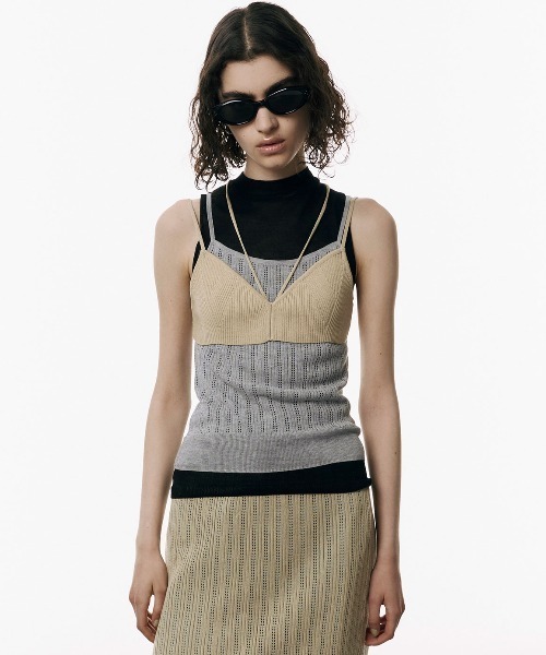 LINGERIE DETAIL LAYERED KNIT/ランジェリーディテール