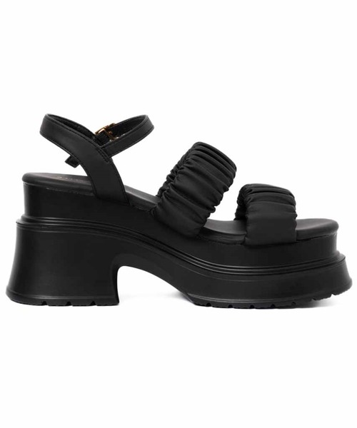 R&E（アールアンドイー）の「【R&E】wee willie シャーリングWストラップ厚底モールドサンダル（サンダル・レディース・アイボリー/ブラック・M/L/S）」の20枚目の写真