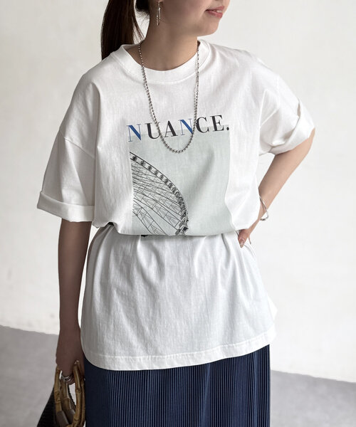 Chez toi(シェトワ)の「フォト×ロゴT(Tシャツ/カットソー・レディース・オフホワイト/チャコールグレー/ブラック・FREE)」の4枚目の写真