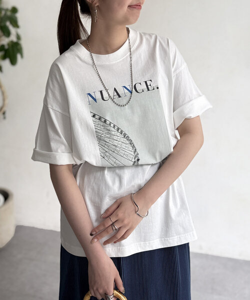 Chez toi(シェトワ)の「フォト×ロゴT(Tシャツ/カットソー・レディース・オフホワイト/チャコールグレー/ブラック・FREE)」の5枚目の写真