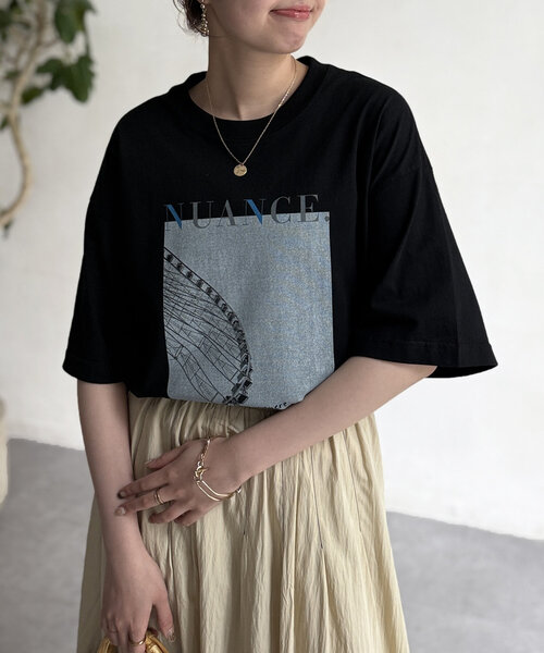 Chez toi(シェトワ)の「フォト×ロゴT(Tシャツ/カットソー・レディース・オフホワイト/チャコールグレー/ブラック・FREE)」の12枚目の写真