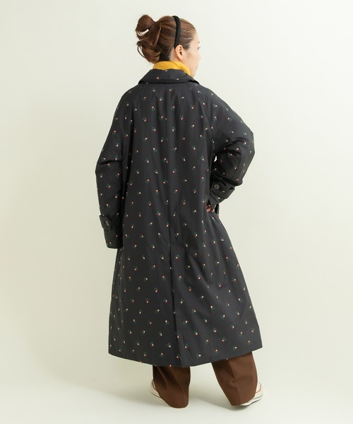 CHILD WOMAN(チャイルドウーマン)の「EVOダウン 小花刺繍ステンコート(ステンカラーコート・レディース・ブラック/カーキ・FREE)」の13枚目の写真