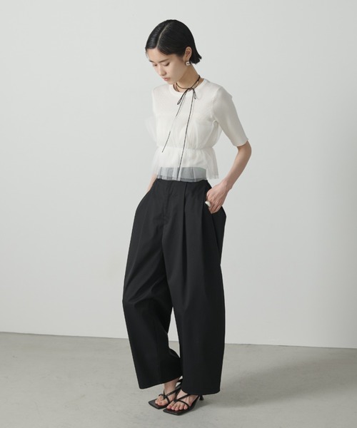 AIC.（エーアイシー）の「チュールデザインリブニットトップス（その他トップス・レディース・ホワイト/ブラック・FREE）」の15枚目の写真