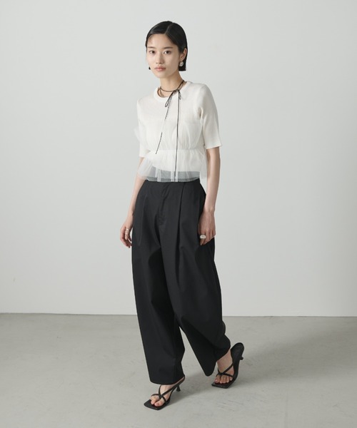 AIC.（エーアイシー）の「チュールデザインリブニットトップス（その他トップス・レディース・ホワイト/ブラック・FREE）」の16枚目の写真