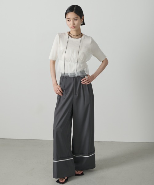 AIC.（エーアイシー）の「チュールデザインリブニットトップス（その他トップス・レディース・ホワイト/ブラック・FREE）」の11枚目の写真