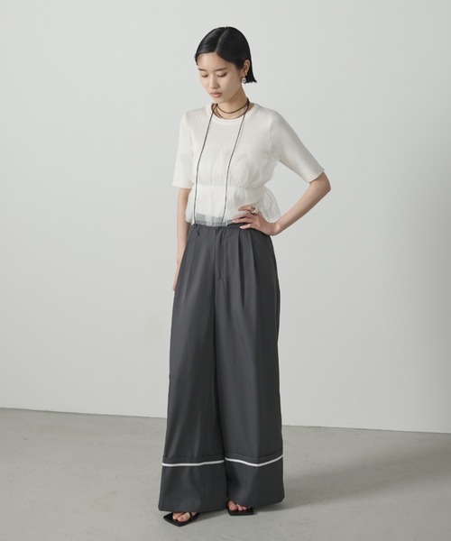 AIC.（エーアイシー）の「チュールデザインリブニットトップス（その他トップス・レディース・ホワイト/ブラック・FREE）」の13枚目の写真