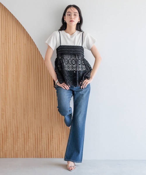 LOWRYS FARM（ローリーズファーム）の「バテンレースキャミ 496451（キャミソール・レディース・ブラック/ホワイト/ブラウン・FREE）」の13枚目の写真