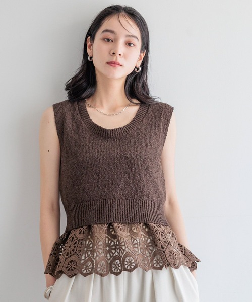 LOWRYS FARM（ローリーズファーム）の「バテンレースキャミ 496451（キャミソール・レディース・ブラック/ホワイト/ブラウン・FREE）」の19枚目の写真