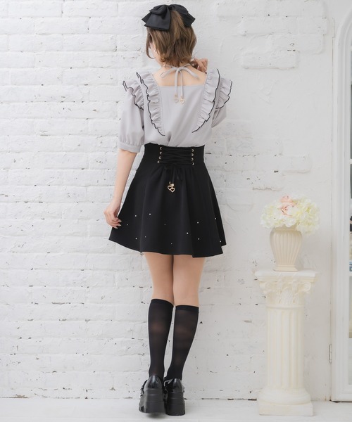 couture ROJITA バックレースアップ ランダムビジュースカパン セール】バックレースアップ ランダムビジュースカパン