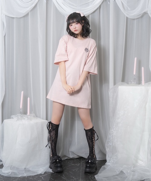 Honey Cinnamon(ハニーシナモン)の「エンジェルフレームTシャツ(Tシャツ/カットソー・レディース・ブラック/ピンク・FREE)」の8枚目の写真