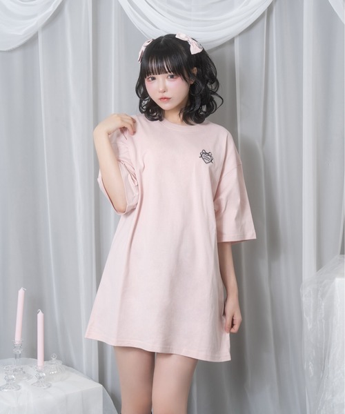 Honey Cinnamon(ハニーシナモン)の「エンジェルフレームTシャツ(Tシャツ/カットソー・レディース・ブラック/ピンク・FREE)」の7枚目の写真