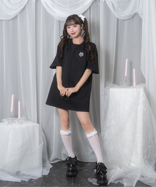 Honey Cinnamon(ハニーシナモン)の「エンジェルフレームTシャツ(Tシャツ/カットソー・レディース・ブラック/ピンク・FREE)」の13枚目の写真