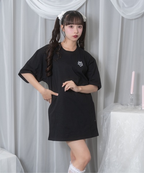 Honey Cinnamon(ハニーシナモン)の「エンジェルフレームTシャツ(Tシャツ/カットソー・レディース・ブラック/ピンク・FREE)」の12枚目の写真