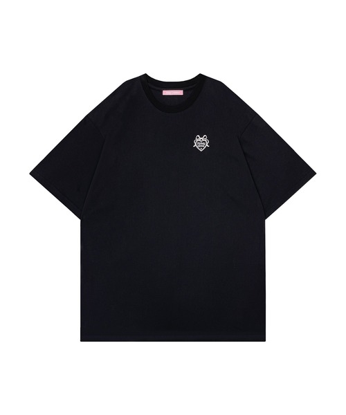 Honey Cinnamon(ハニーシナモン)の「エンジェルフレームTシャツ(Tシャツ/カットソー・レディース・ブラック/ピンク・FREE)」の4枚目の写真