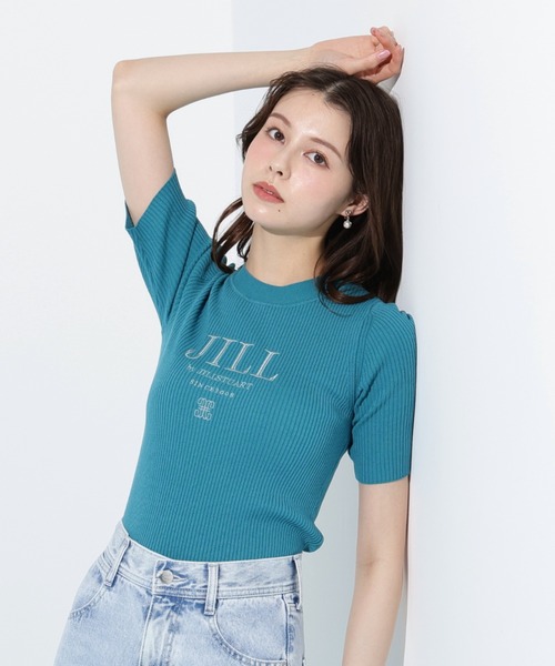 JILL by JILL STUART(ジルバイジルスチュアート)の「◇ロゴ刺繍コンパクトリブニット(ニット/セーター・レディース・ラベンダー/ホワイト/グリーン・FREE)」の4枚目の写真