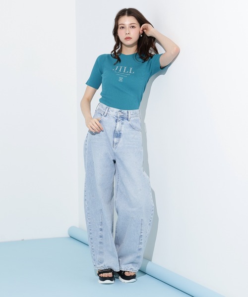 JILL by JILL STUART(ジルバイジルスチュアート)の「◇ロゴ刺繍コンパクトリブニット(ニット/セーター・レディース・ラベンダー/ホワイト/グリーン・FREE)」の9枚目の写真