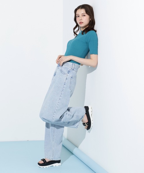 JILL by JILL STUART(ジルバイジルスチュアート)の「◇ロゴ刺繍コンパクトリブニット(ニット/セーター・レディース・ラベンダー/ホワイト/グリーン・FREE)」の11枚目の写真