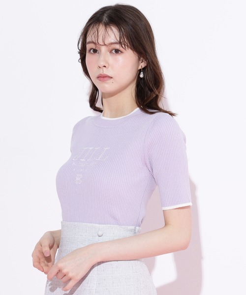 JILL by JILL STUART(ジルバイジルスチュアート)の「◇ロゴ刺繍コンパクトリブニット(ニット/セーター・レディース・ラベンダー/ホワイト/グリーン・FREE)」の13枚目の写真