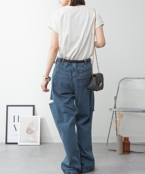 RCD(アールシーディー)の「【コットン100% 二の腕すっきり 】コットン100% クルーネックフレンチスリーブTシャツ 半袖(Tシャツ/カットソー・レディース・モカ/ミント/ブラック×ホワイト/ブラック/ホワイト×ブラック/オフホワイト/チャコールグレー/ホワイト系その他5・F)」の22枚目の写真