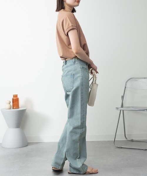 RCD(アールシーディー)の「【コットン100% 二の腕すっきり 】コットン100% クルーネックフレンチスリーブTシャツ 半袖(Tシャツ/カットソー・レディース・モカ/ミント/ブラック×ホワイト/ブラック/ホワイト×ブラック/オフホワイト/チャコールグレー/ホワイト系その他5・F)」の17枚目の写真