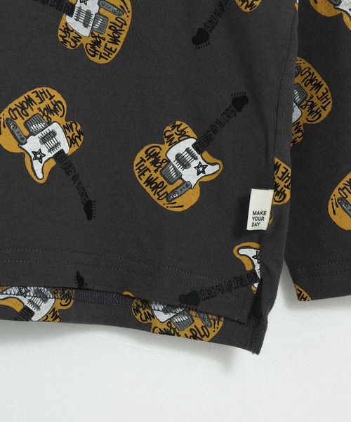 MAKE YOUR DAY（メイクユアデイ）の「エレクトリックギター総柄長袖Tシャツ■80～140cm（Tシャツ/カットソー・キッズ・チャコールグレー/ベージュ・90/130/80/100/110/120/140）」の14枚目の写真