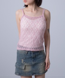 MEMECLE（メメクル）の「【 MEMECLE / メメクル 】レースキャミソール シースルートップス（キャミソール）」