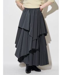 ELENDEEK | ASYMMETRY PLEAT MIX SK(スカート)