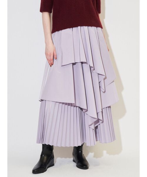 ELENDEEK（エレンディーク）の「アシンメトリープリーツミックススカート（スカート・レディース・ラベンダー/ブラウン/チャコールグレー・01/02）」の5枚目の写真