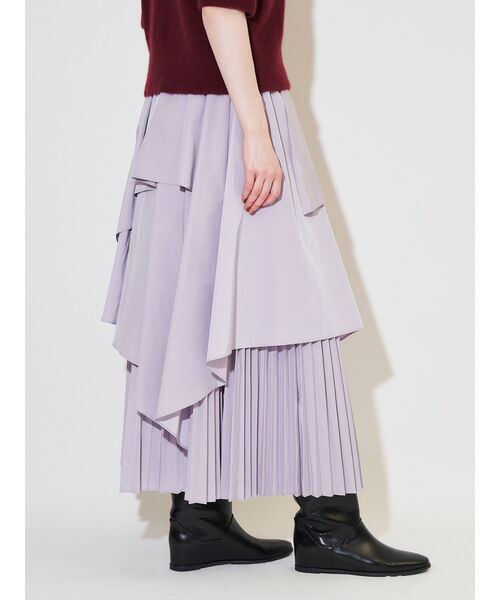 ELENDEEK（エレンディーク）の「アシンメトリープリーツミックススカート（スカート・レディース・ラベンダー/ブラウン/チャコールグレー・01/02）」の6枚目の写真