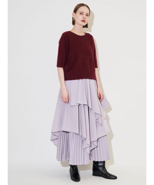 ELENDEEK（エレンディーク）の「アシンメトリープリーツミックススカート（スカート・レディース・ラベンダー/ブラウン/チャコールグレー・01/02）」の7枚目の写真