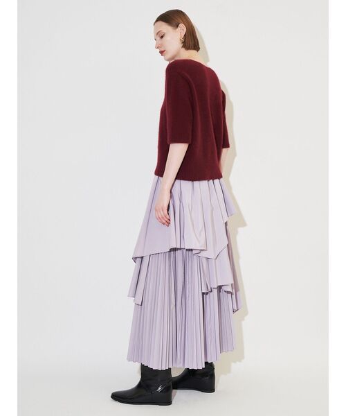 ELENDEEK（エレンディーク）の「アシンメトリープリーツミックススカート（スカート・レディース・ラベンダー/ブラウン/チャコールグレー・01/02）」の8枚目の写真
