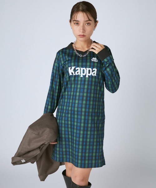 Kappa(カッパ)の「ゲームシャツワンピース(ワンピース・レディース・ブラック/チェック・LARGE/MEDIUM/SMALL)」の1枚目の写真