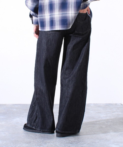 GLOSTER(グロスター)の「【WEB限定】2WAY バギーフレアデニム(デニムパンツ・メンズ・インディゴブルー/ブラック・マルチサイズ)」の20枚目の写真