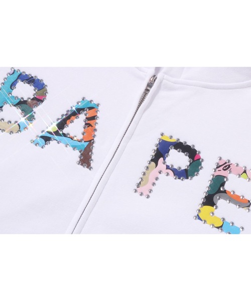 MULTI CAMO CRYSTAL LOGO WIDE ZIP HOODIE（パーカー）｜A