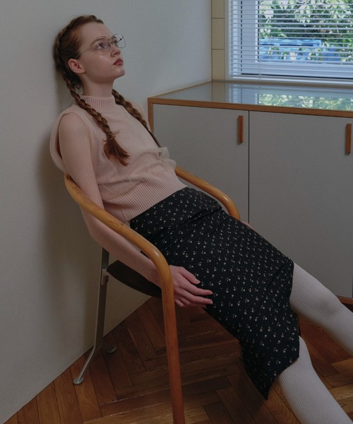 HONEY MI HONEY(ハニーミーハニー)の「floral chiffon long skirt(スカート・レディース・ブラック/ピンク/ベージュ・FREE)」の4枚目の写真