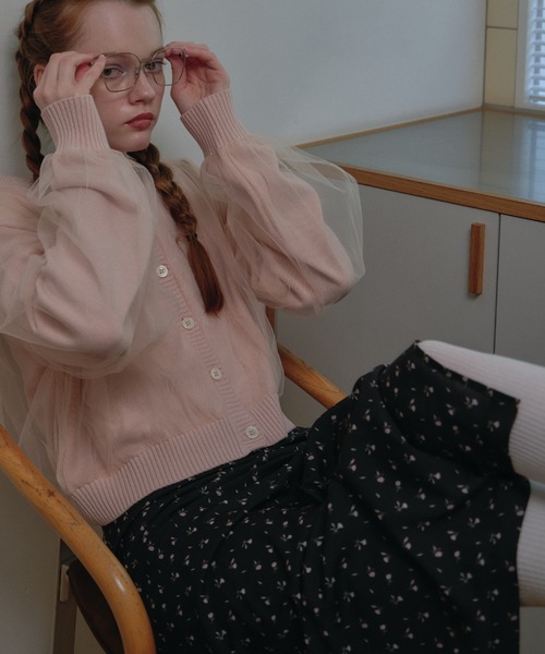 HONEY MI HONEY(ハニーミーハニー)の「floral chiffon long skirt(スカート・レディース・ブラック/ピンク/ベージュ・FREE)」の5枚目の写真