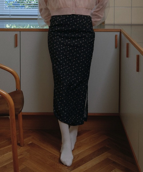 HONEY MI HONEY(ハニーミーハニー)の「floral chiffon long skirt(スカート・レディース・ブラック/ピンク/ベージュ・FREE)」の6枚目の写真