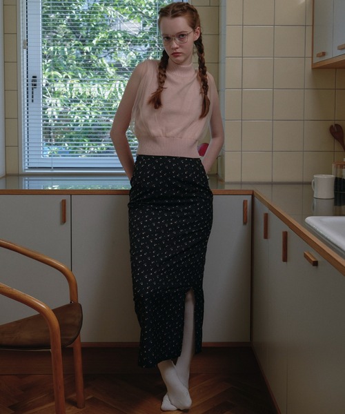 HONEY MI HONEY(ハニーミーハニー)の「floral chiffon long skirt(スカート・レディース・ブラック/ピンク/ベージュ・FREE)」の9枚目の写真
