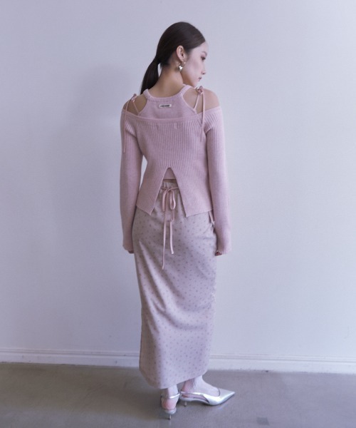 HONEY MI HONEY(ハニーミーハニー)の「floral chiffon long skirt(スカート・レディース・ブラック/ピンク/ベージュ・FREE)」の12枚目の写真