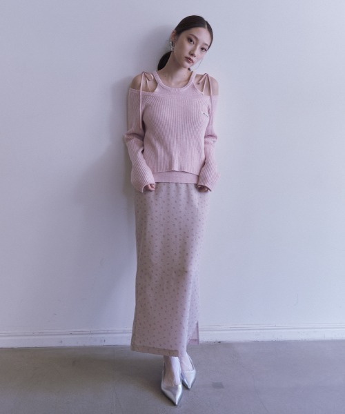 HONEY MI HONEY(ハニーミーハニー)の「floral chiffon long skirt(スカート・レディース・ブラック/ピンク/ベージュ・FREE)」の14枚目の写真