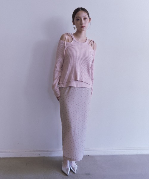 HONEY MI HONEY(ハニーミーハニー)の「floral chiffon long skirt(スカート・レディース・ブラック/ピンク/ベージュ・FREE)」の15枚目の写真
