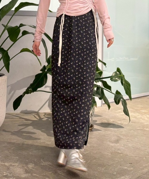 HONEY MI HONEY(ハニーミーハニー)の「floral chiffon long skirt(スカート・レディース・ブラック/ピンク/ベージュ・FREE)」の18枚目の写真