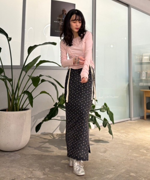 HONEY MI HONEY(ハニーミーハニー)の「floral chiffon long skirt(スカート・レディース・ブラック/ピンク/ベージュ・FREE)」の19枚目の写真
