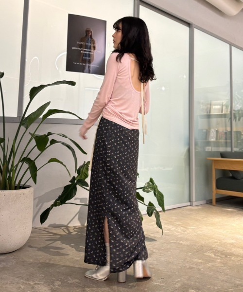 HONEY MI HONEY(ハニーミーハニー)の「floral chiffon long skirt(スカート・レディース・ブラック/ピンク/ベージュ・FREE)」の20枚目の写真