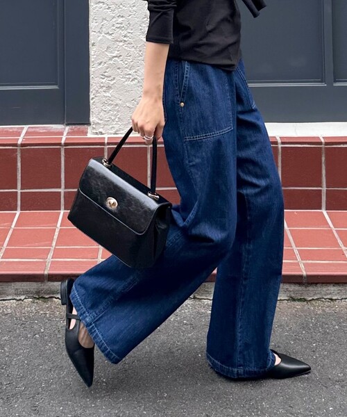 fredy emue（フレディエミュ）の「【haruセレクト】バックストラップポインテッドフラットサンダル（パンプス・レディース・ブラック・S/M/L）」の11枚目の写真