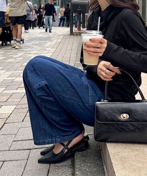 fredy emue（フレディエミュ）の「【haruセレクト】バックストラップポインテッドフラットサンダル（パンプス・レディース・ブラック・S/M/L）」の10枚目の写真