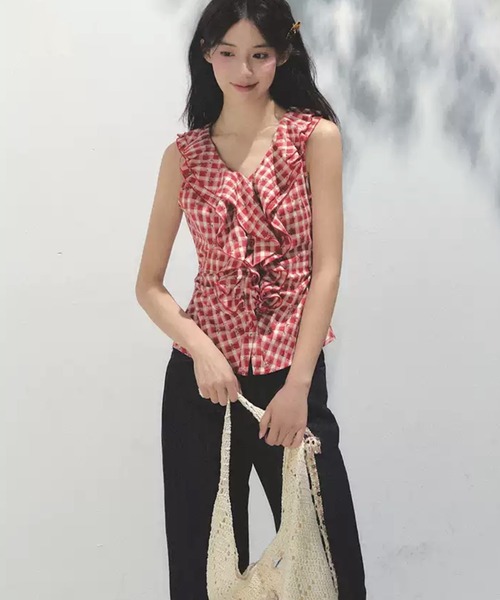 新品タグ付き✨MARK & LONA ブラック ノースリーブ S 2024SS Re:EDIT タンクトップ ノースリーブ 「2025 SUMMER COLLECTION